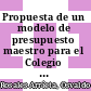 Propuesta de un modelo de presupuesto maestro para el Colegio de Contadores Privados de Costa Rica.